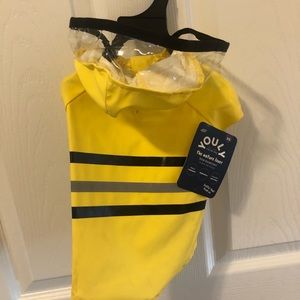YELLOW REFLECTIVE DOG RAIN COAT WITH CLEAR HOOD SIZE XS WATERPROOF!